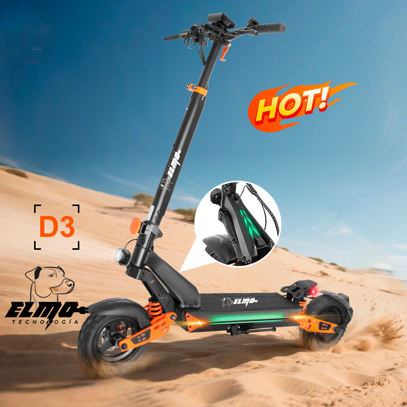 ELMO D3: Scooter Eléctrico 1000W, 52V, 20.8 AH Doble Suspensión Certificado CE - Imagen 3