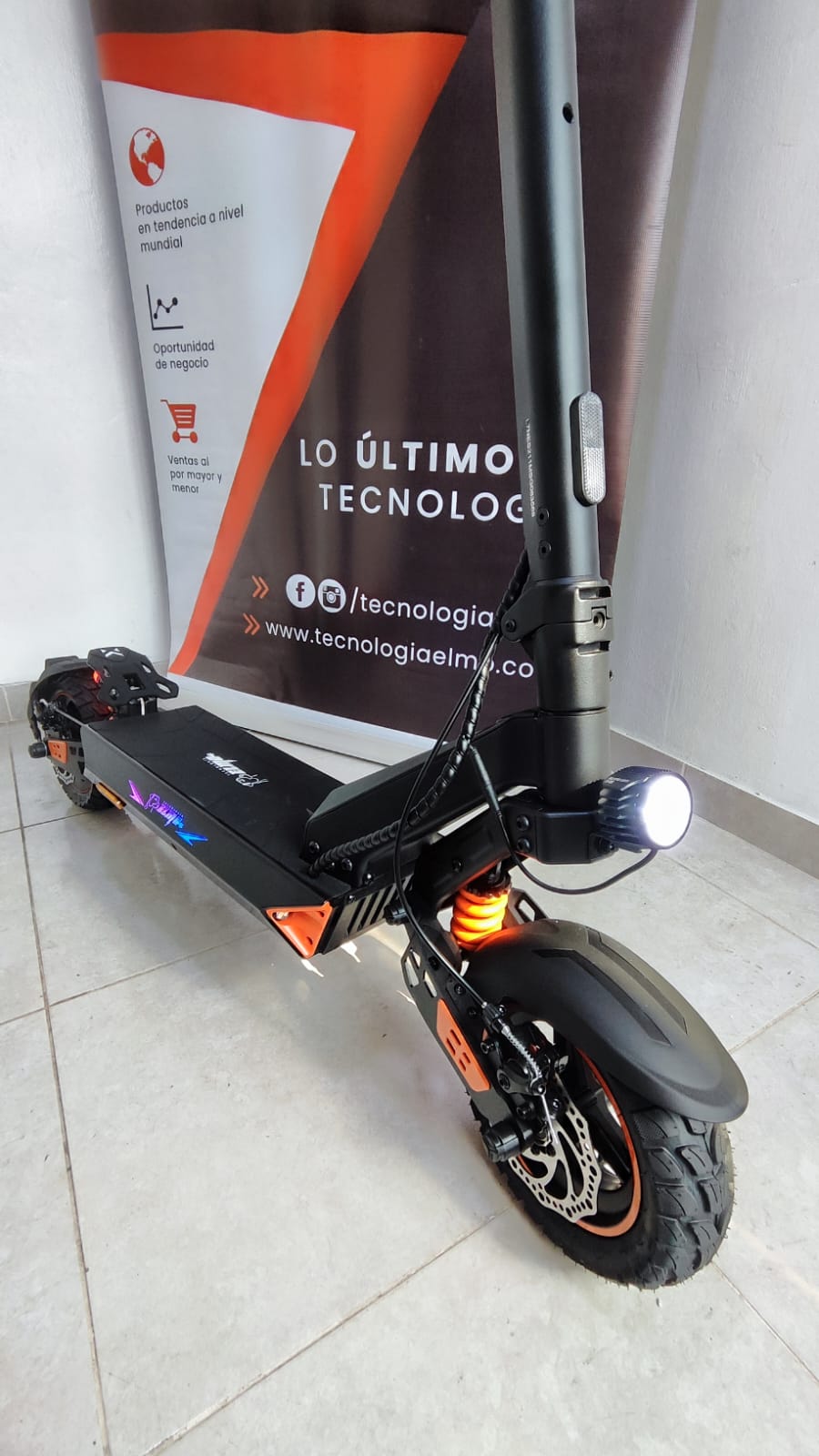 ELMO D3: Scooter Eléctrico 1000W, 52V, 20.8 AH Doble Suspensión Certificado CE